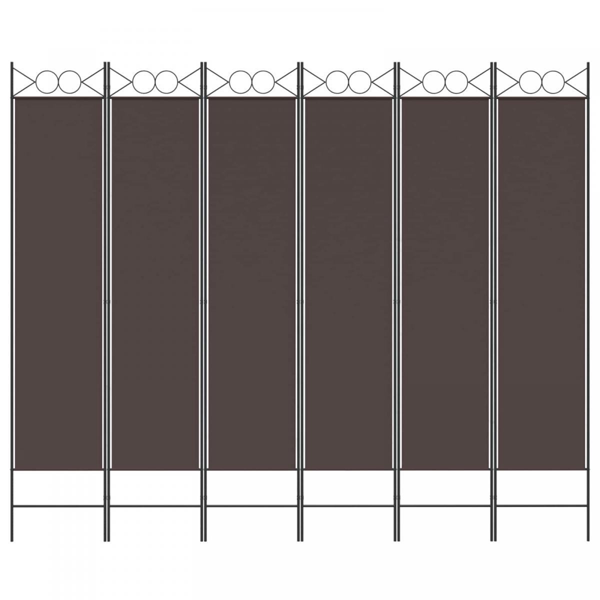 Biombo divisor de 6 paneles de tela gris antracita 240x200 cm