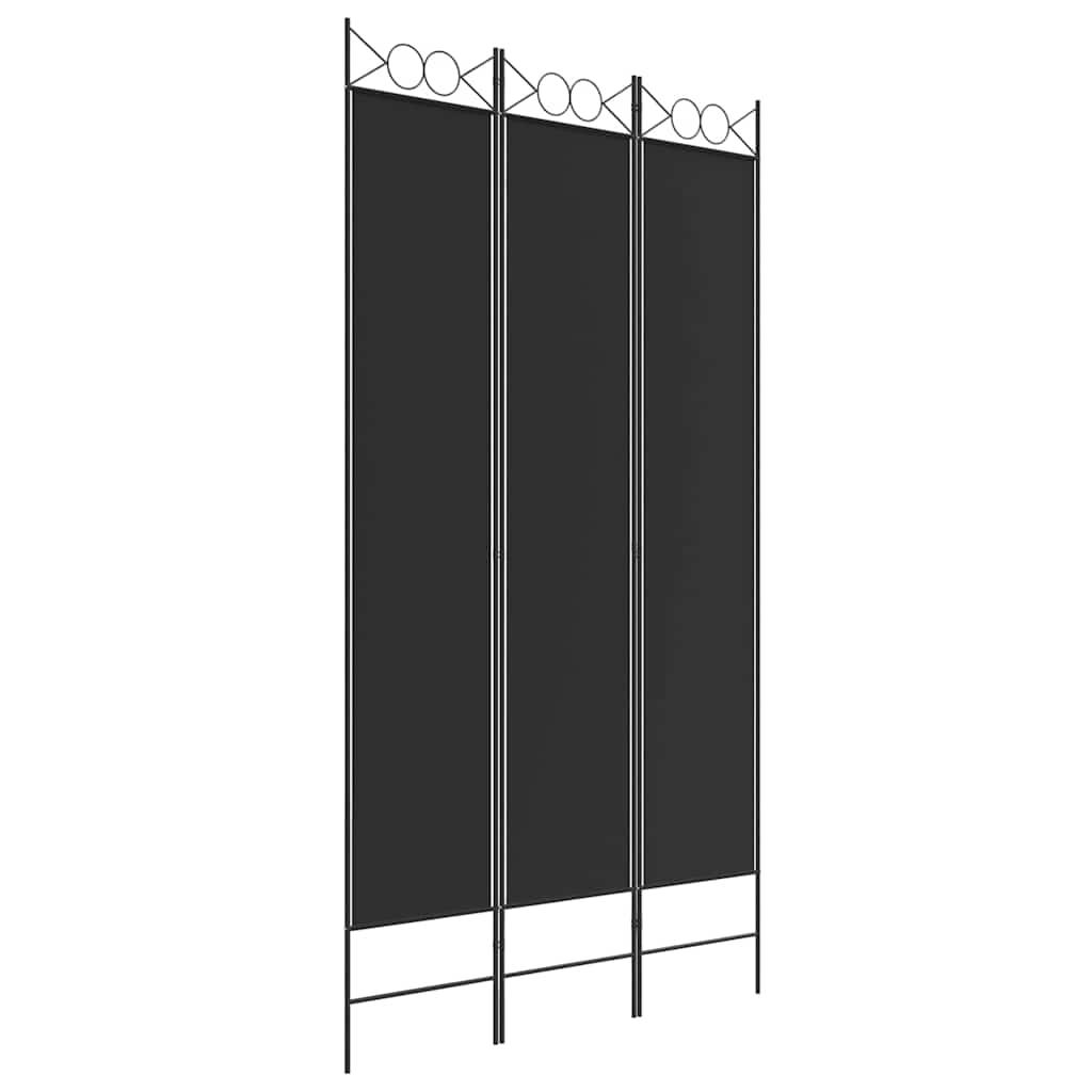 Biombo divisor de 3 paneles de tela gris antracita 120x220 cm