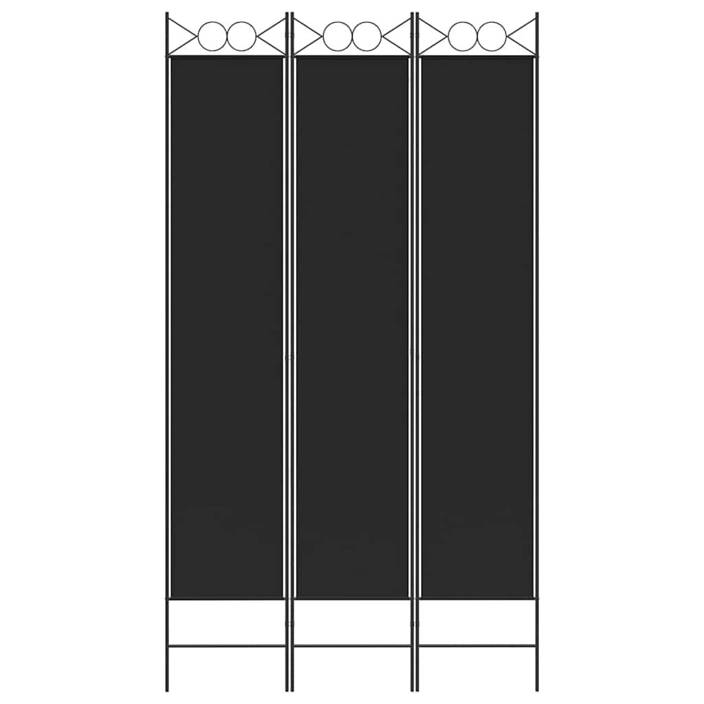 Biombo divisor de 3 paneles de tela gris antracita 120x220 cm