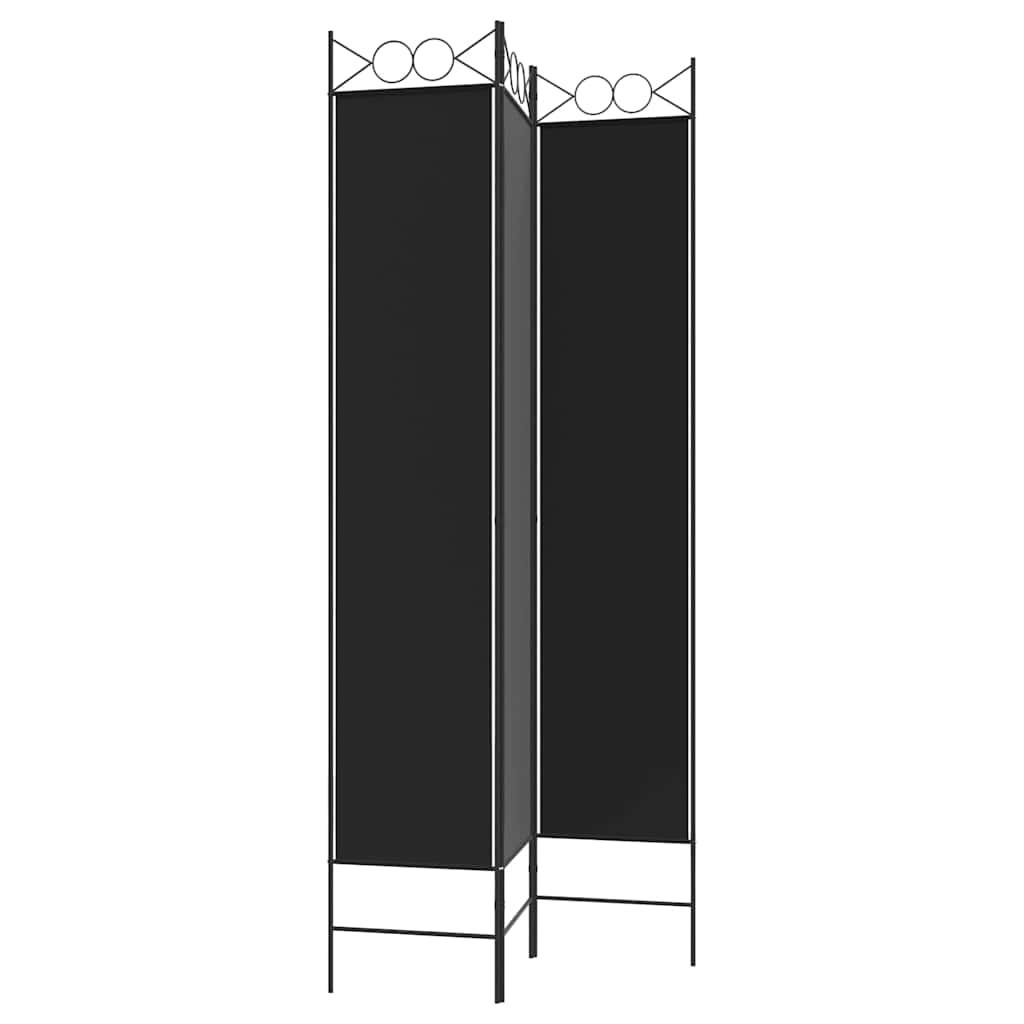 Biombo divisor de 3 paneles de tela gris antracita 120x220 cm