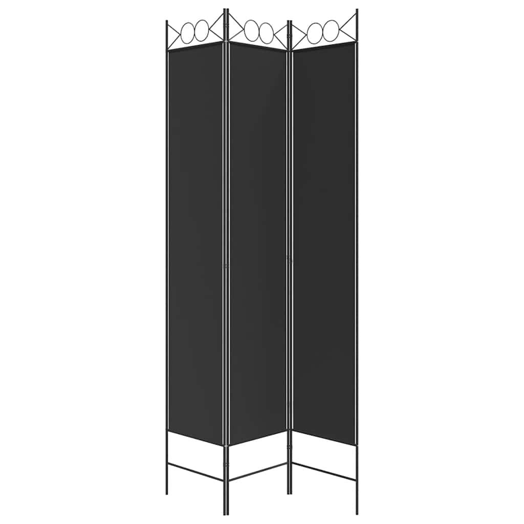 Biombo divisor de 3 paneles de tela gris antracita 120x220 cm