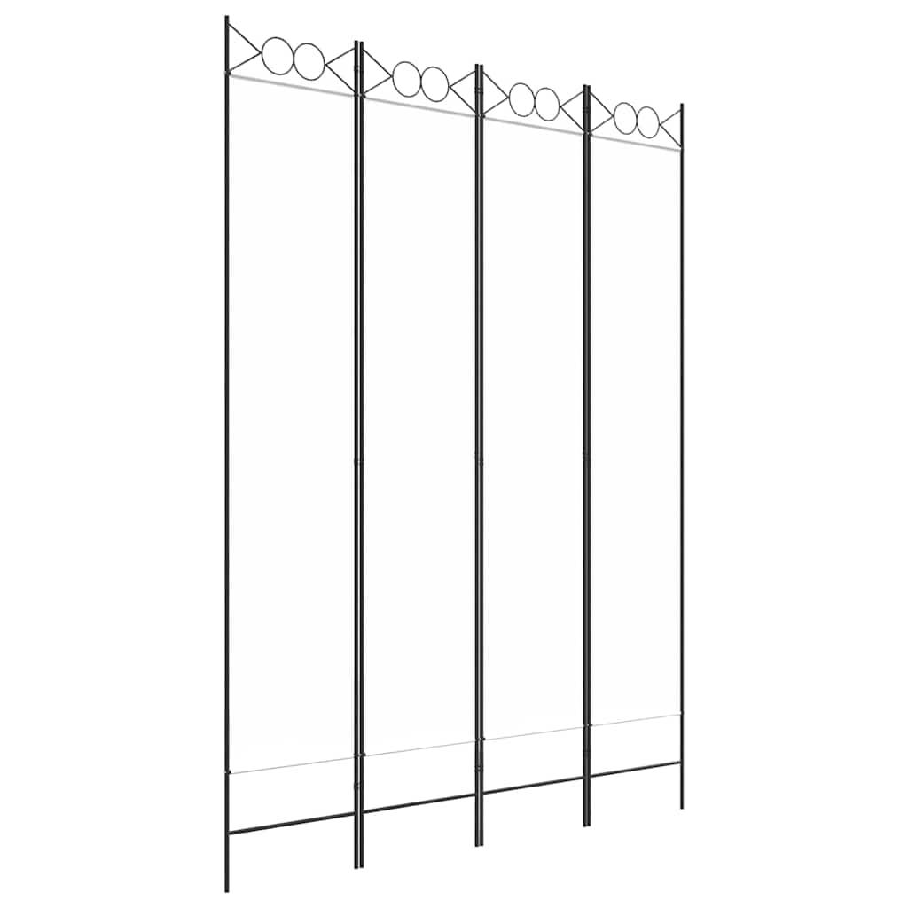 Biombo divisor de 4 paneles de tela gris antracita 200x220 cm