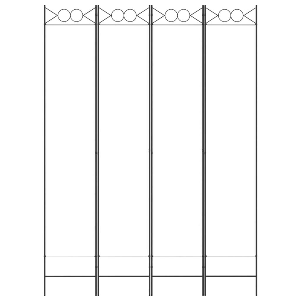 Biombo divisor de 4 paneles de tela gris antracita 200x220 cm