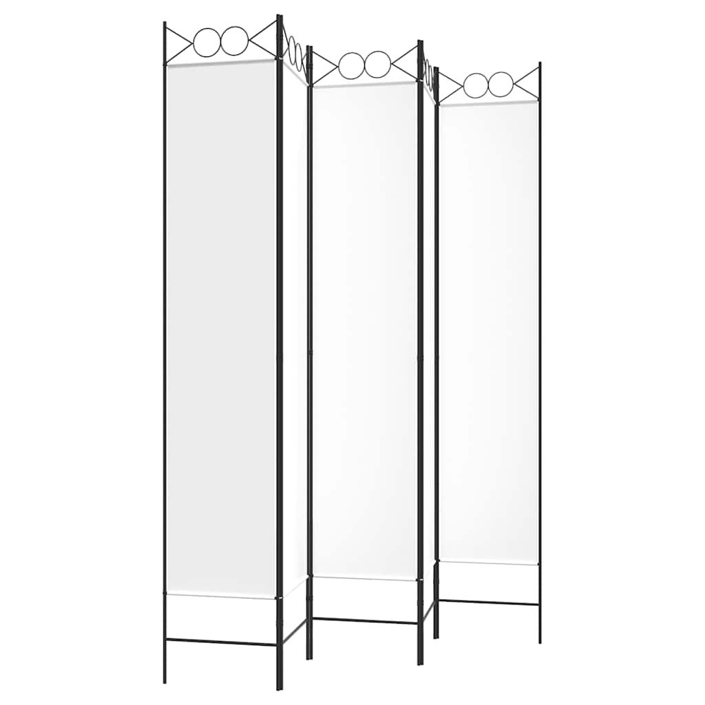 Biombo divisor de 5 paneles de tela gris antracita 200x200 cm