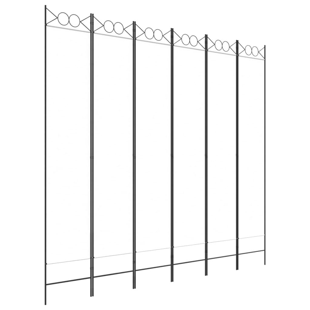 Biombo divisor de 6 paneles de tela gris antracita 240x200 cm