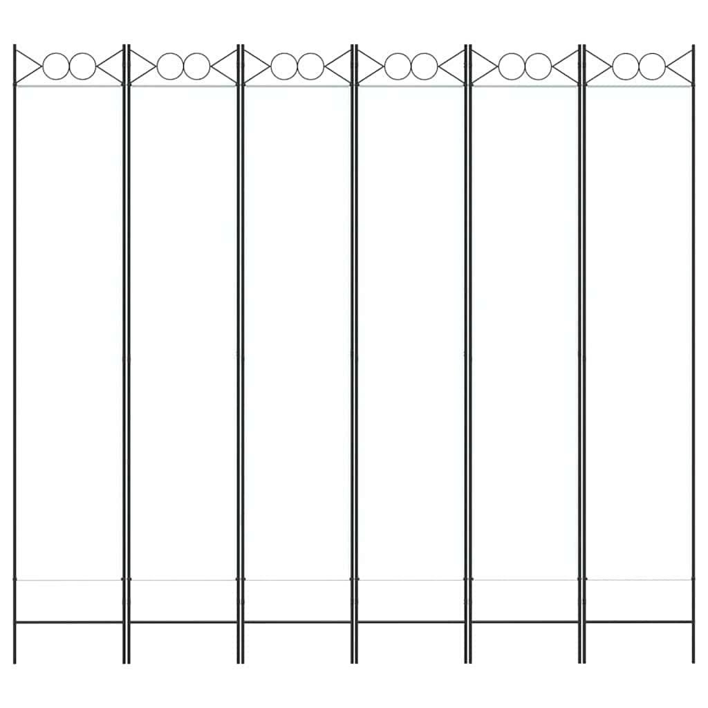 Biombo divisor de 6 paneles de tela gris antracita 240x200 cm