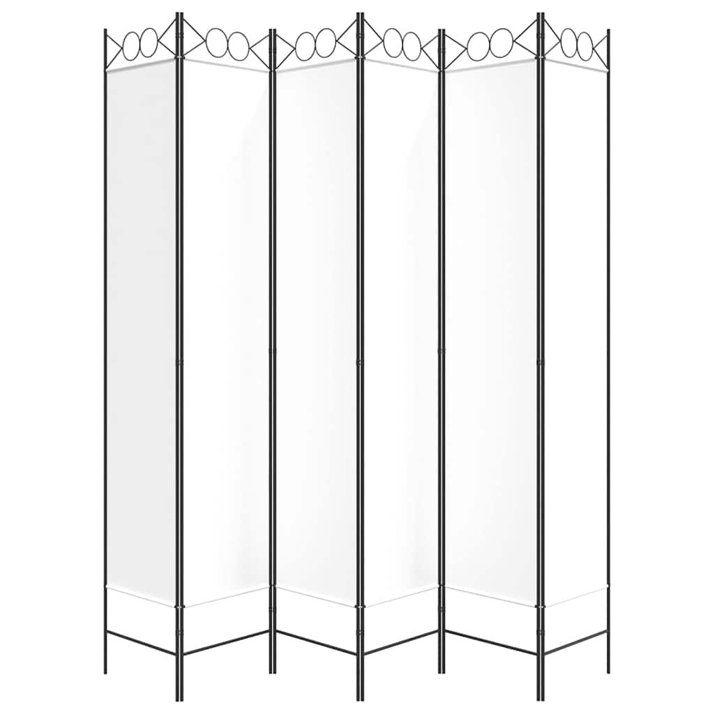 Biombo divisor de 6 paneles de tela gris antracita 240x200 cm