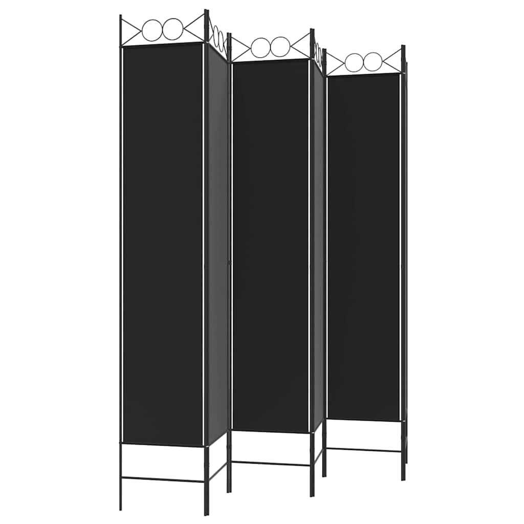 Biombo divisor de 6 paneles de tela gris antracita 240x220 cm