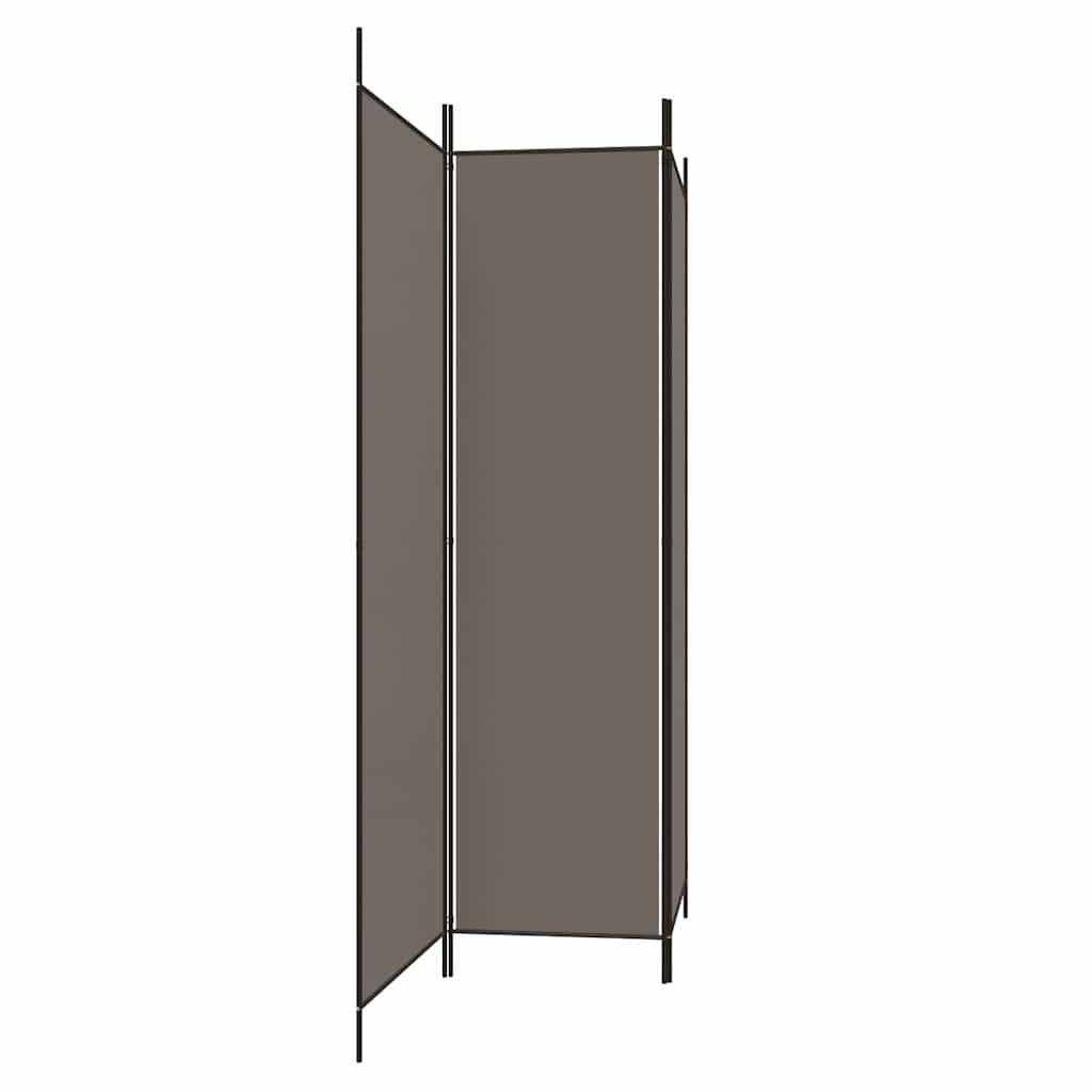 Biombo divisor de 3 paneles de tela gris antracita 120x220 cm