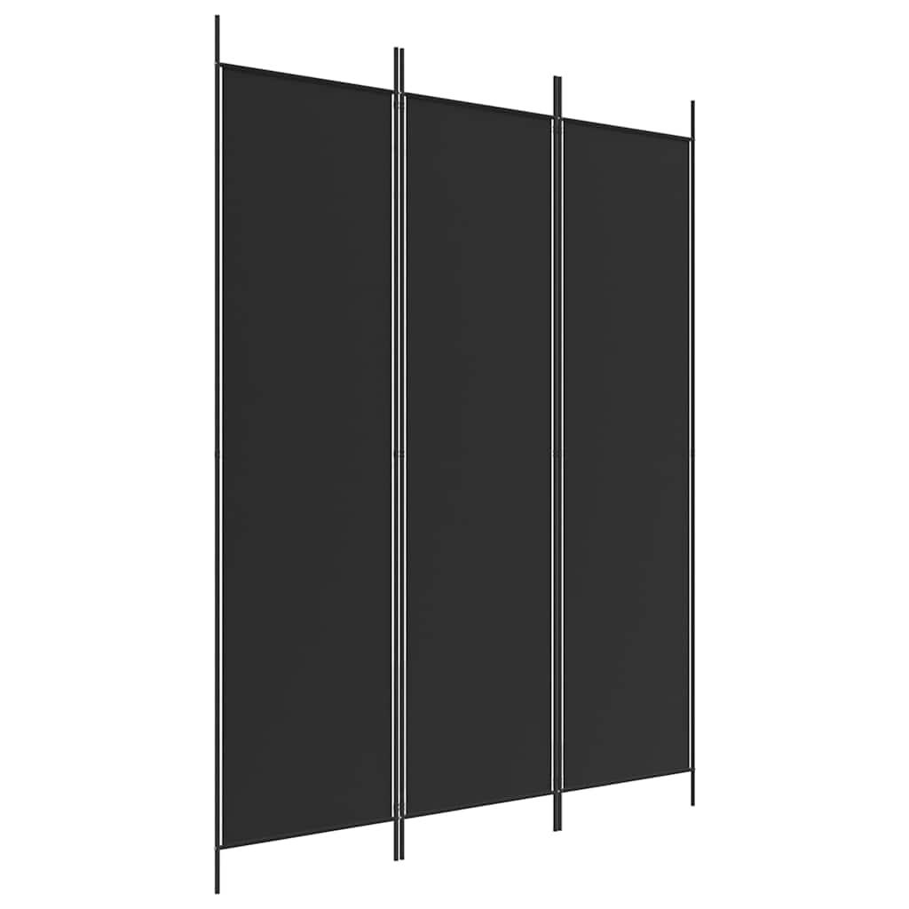 Biombo divisor de 3 paneles de tela gris antracita 120x220 cm