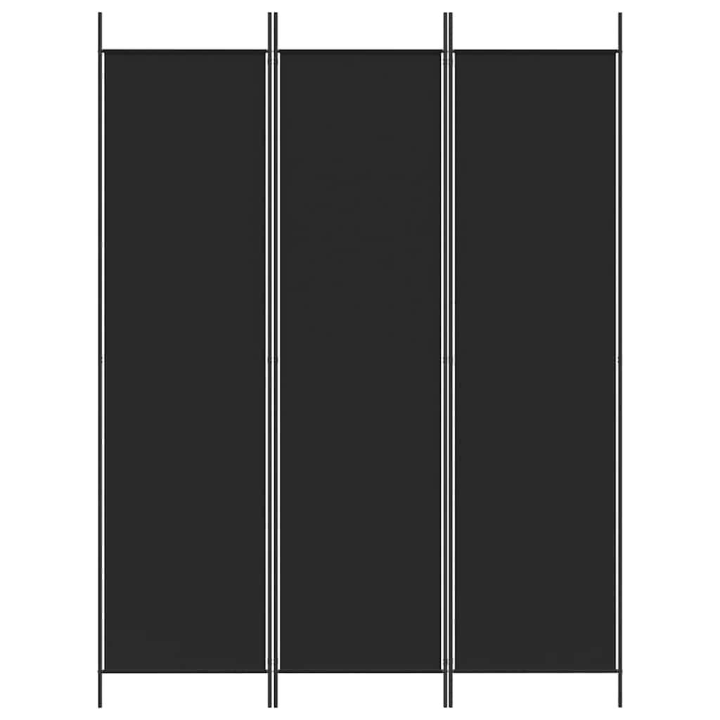 Biombo divisor de 3 paneles de tela gris antracita 120x220 cm
