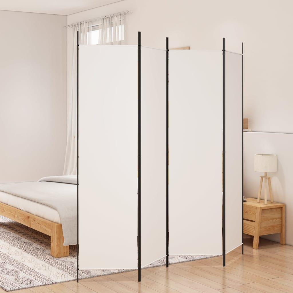 Biombo divisor de 4 paneles de tela gris antracita 200x220 cm