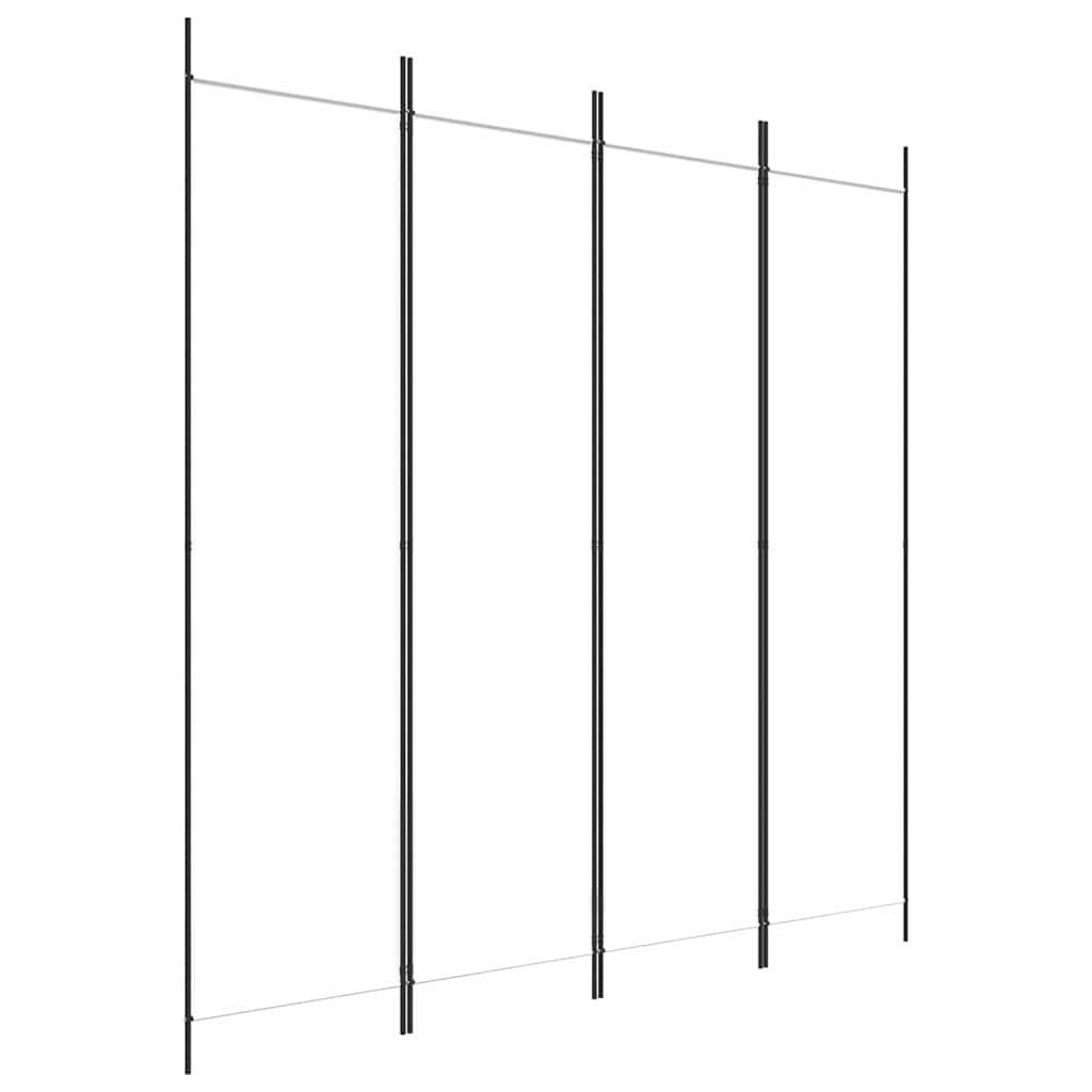Biombo divisor de 4 paneles de tela gris antracita 200x220 cm