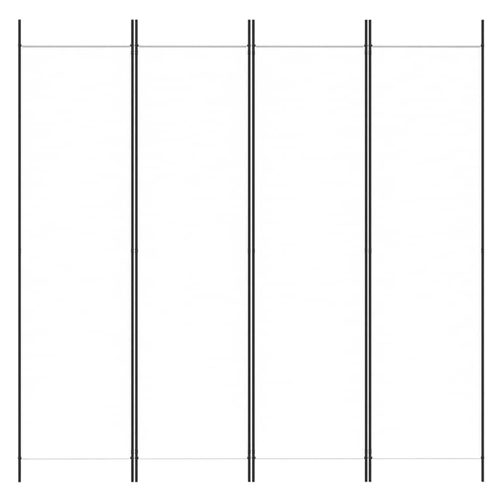 Biombo divisor de 4 paneles de tela gris antracita 200x220 cm