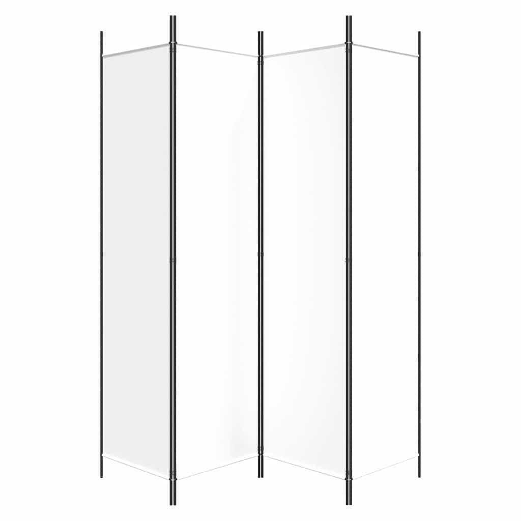 Biombo divisor de 4 paneles de tela gris antracita 200x220 cm