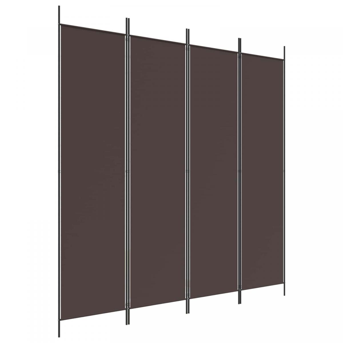 Biombo divisor de 4 paneles de tela gris antracita 200x220 cm