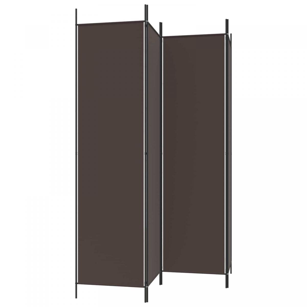 Biombo divisor de 4 paneles de tela gris antracita 200x220 cm