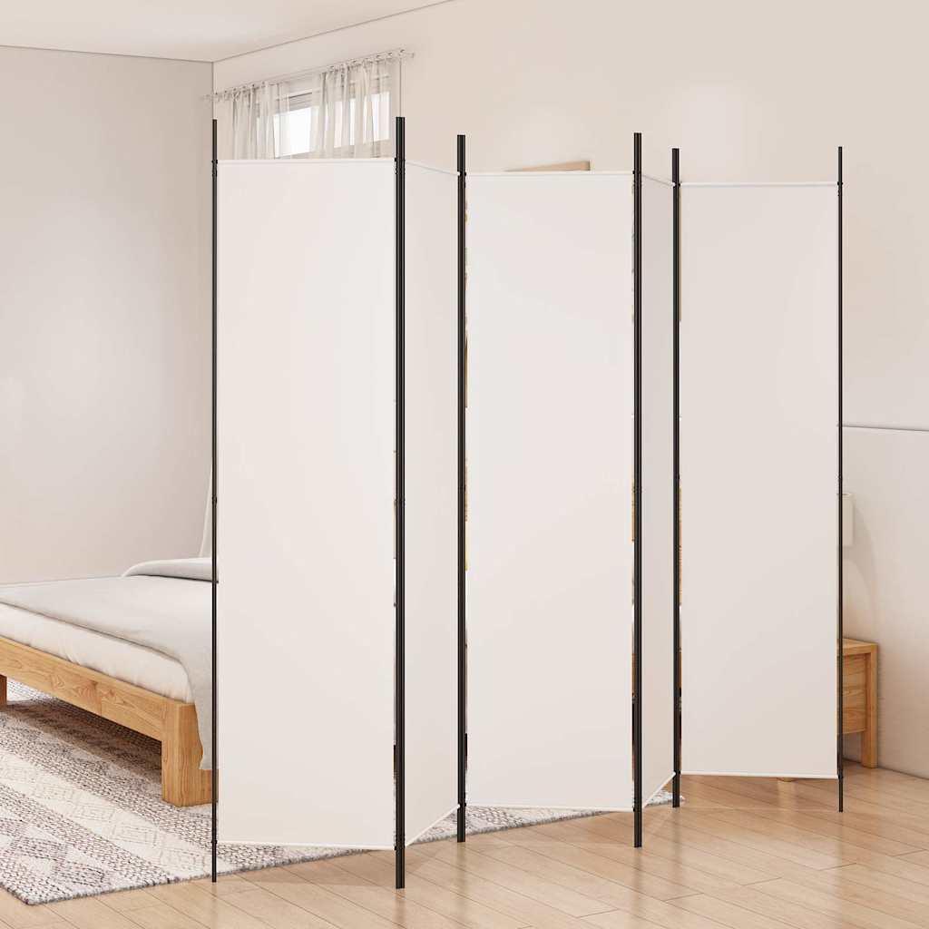 Biombo divisor de 5 paneles de tela gris antracita 200x200 cm