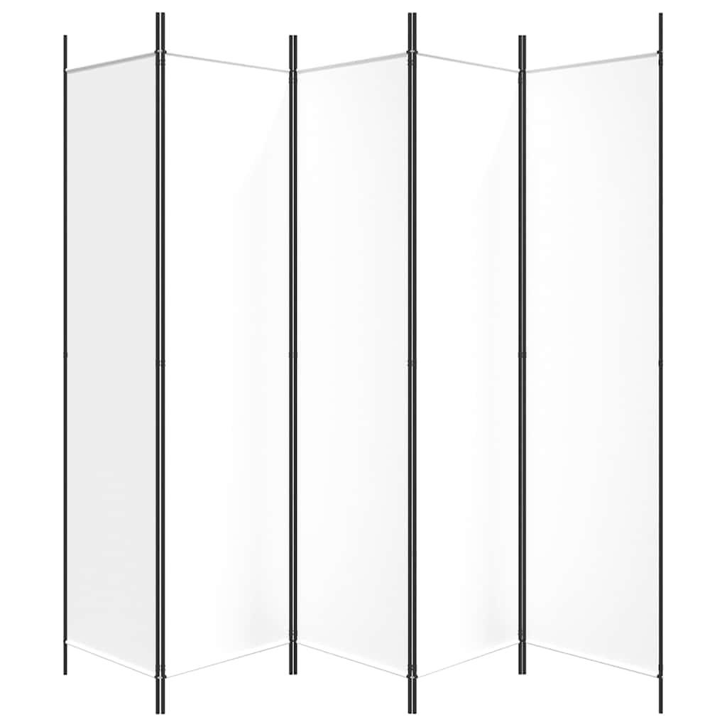 Biombo divisor de 5 paneles de tela gris antracita 200x200 cm