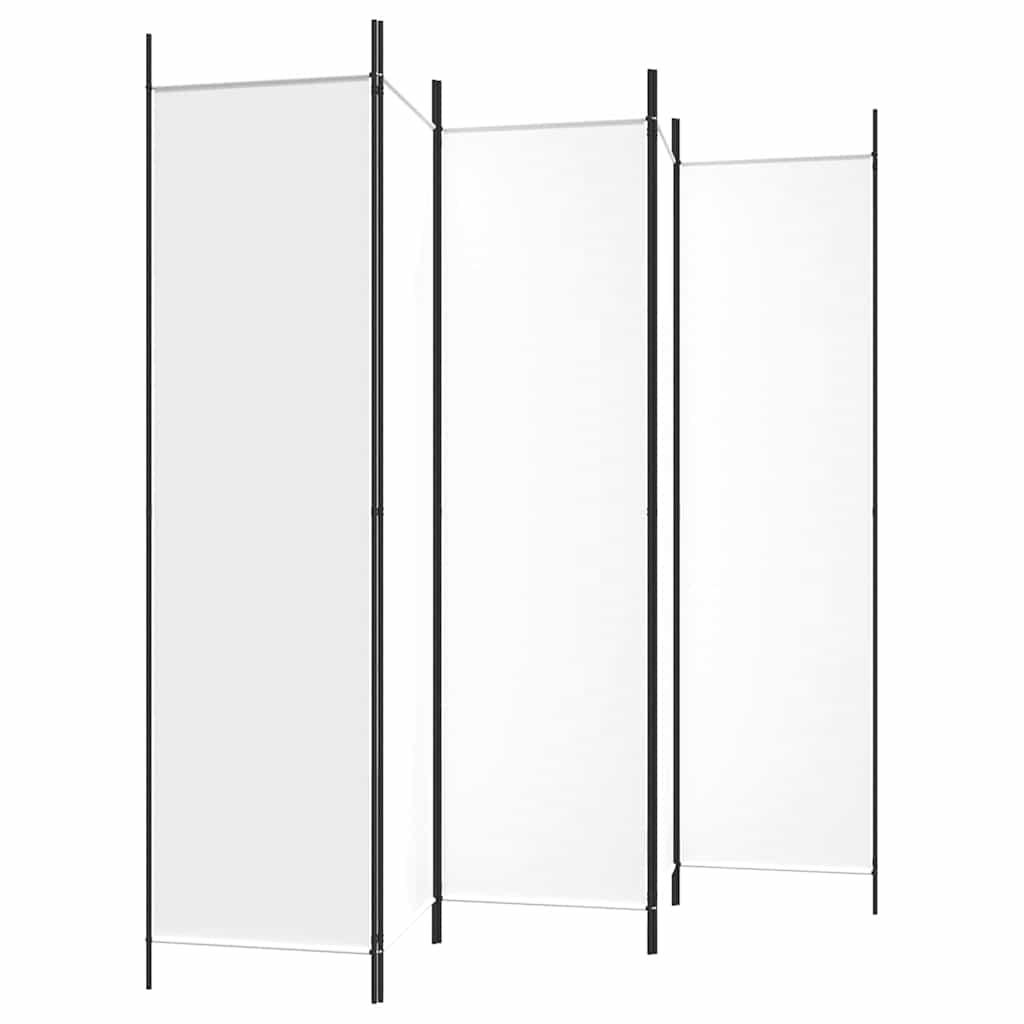Biombo divisor de 5 paneles de tela gris antracita 200x200 cm