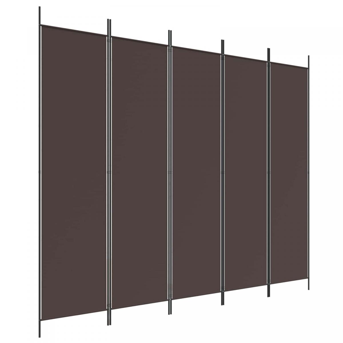 Biombo divisor de 5 paneles de tela gris antracita 200x200 cm