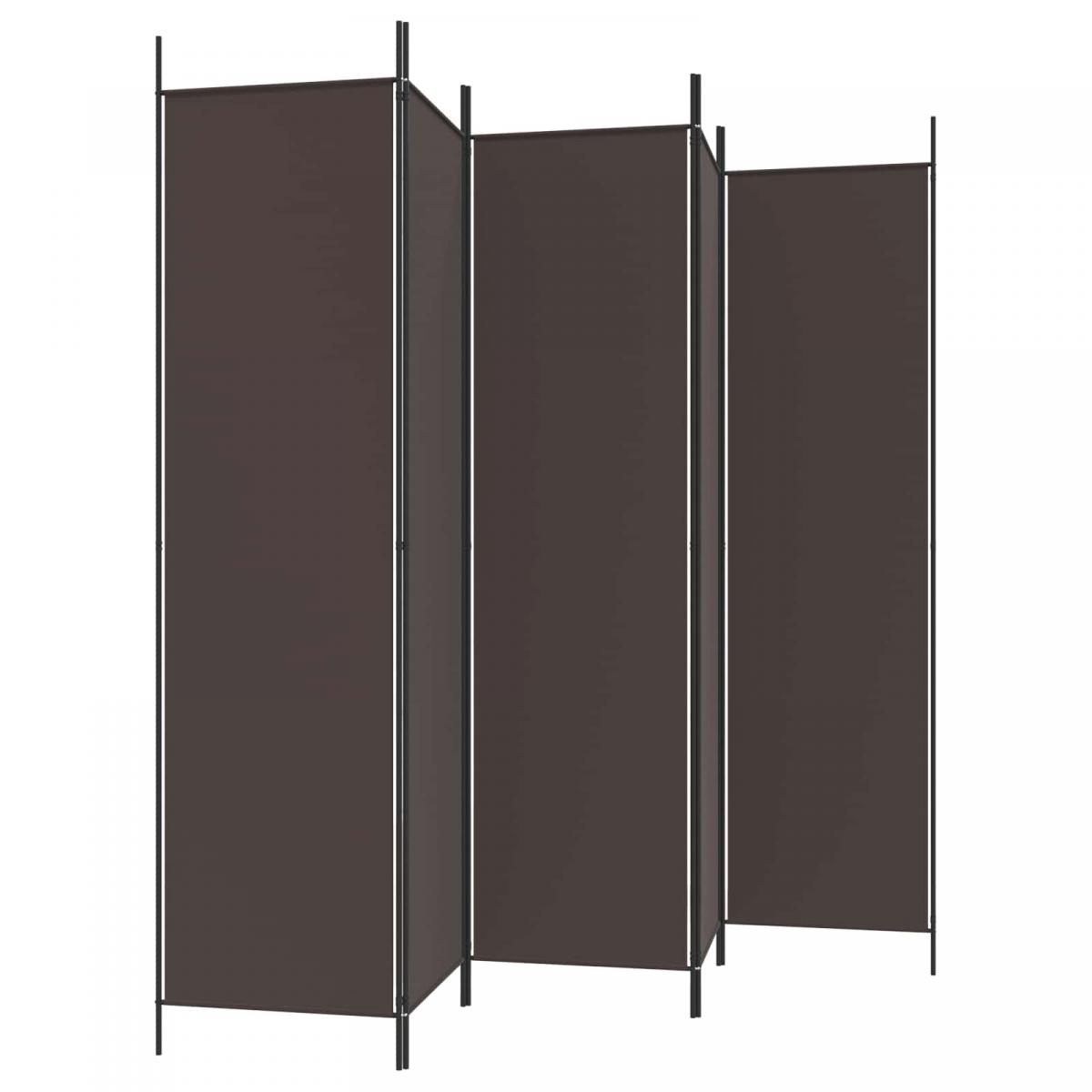 Biombo divisor de 5 paneles de tela gris antracita 200x200 cm