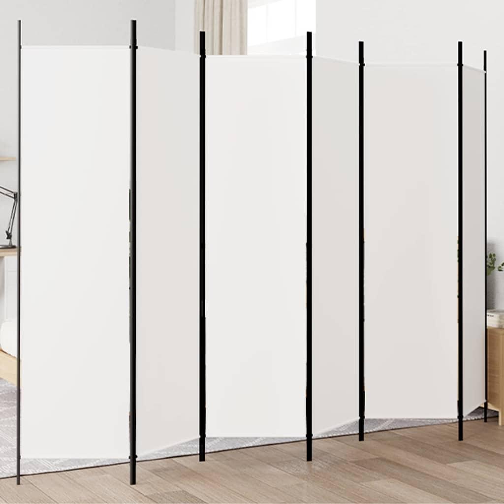 Biombo divisor de 6 paneles de tela gris antracita 240x200 cm