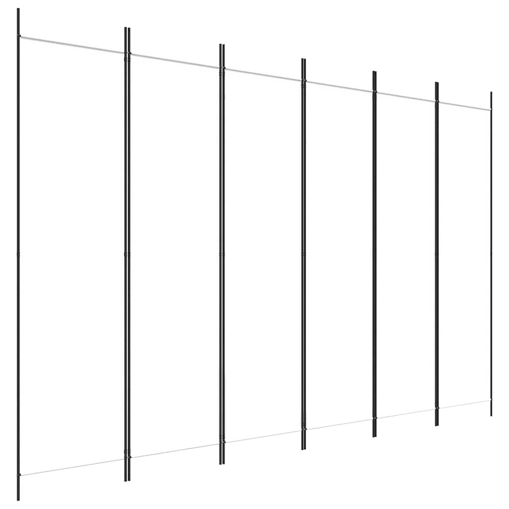 Biombo divisor de 6 paneles de tela gris antracita 240x200 cm