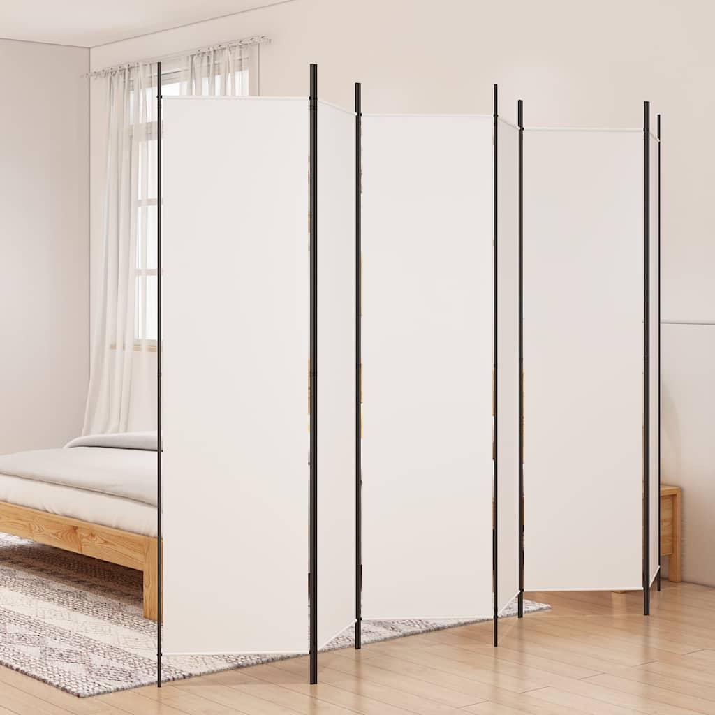 Biombo divisor de 6 paneles de tela gris antracita 240x200 cm