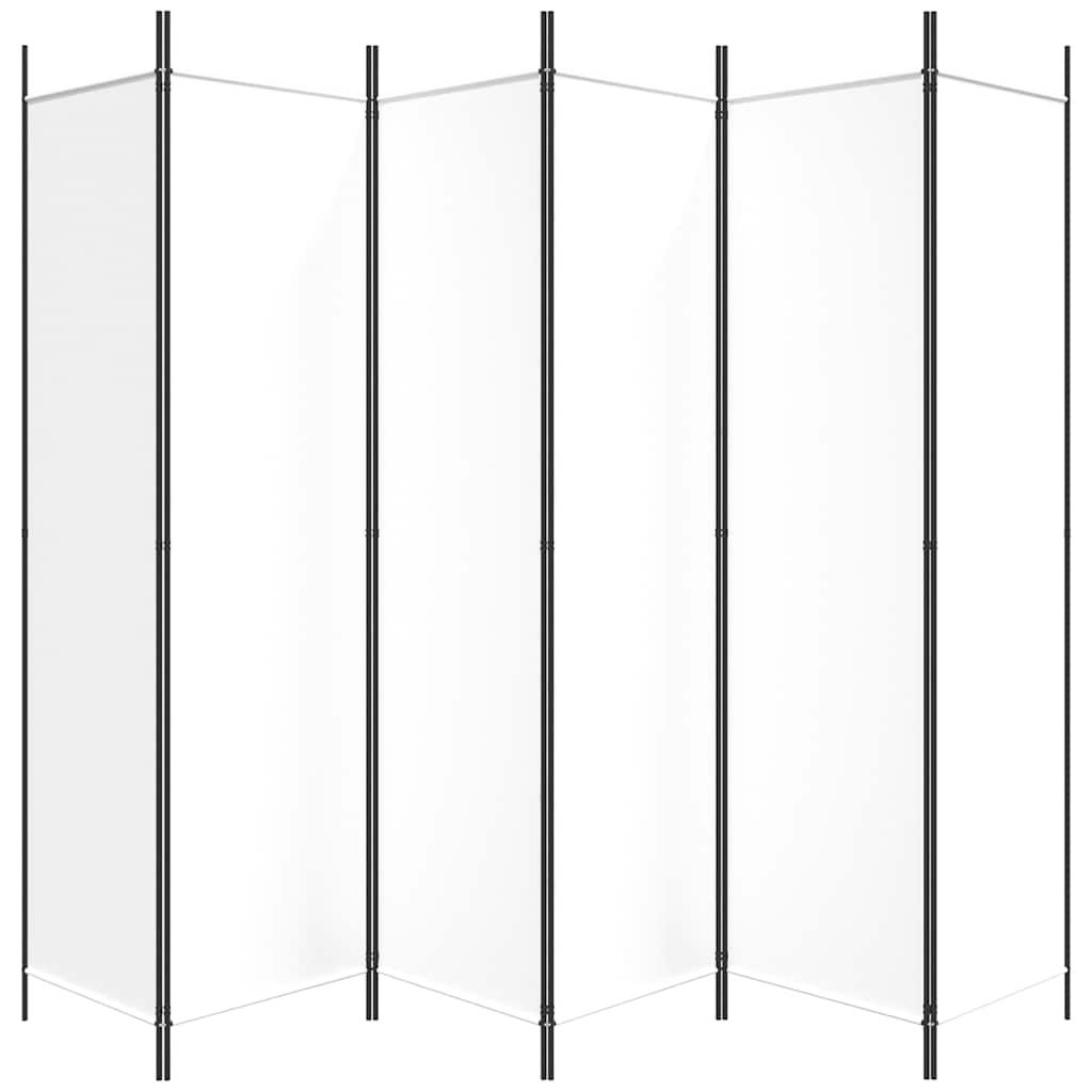 Biombo divisor de 6 paneles de tela gris antracita 240x200 cm