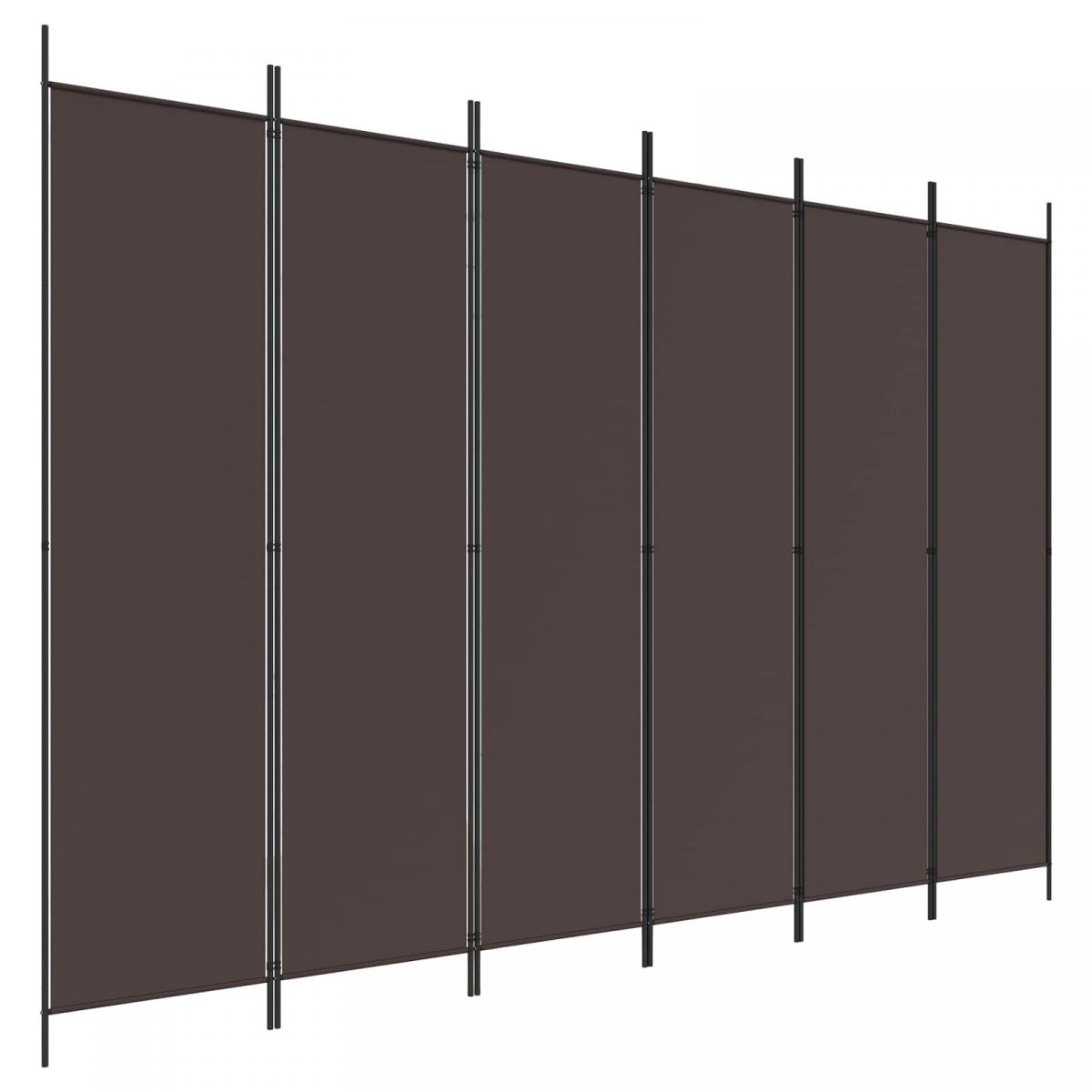 Biombo divisor de 6 paneles de tela gris antracita 240x220 cm