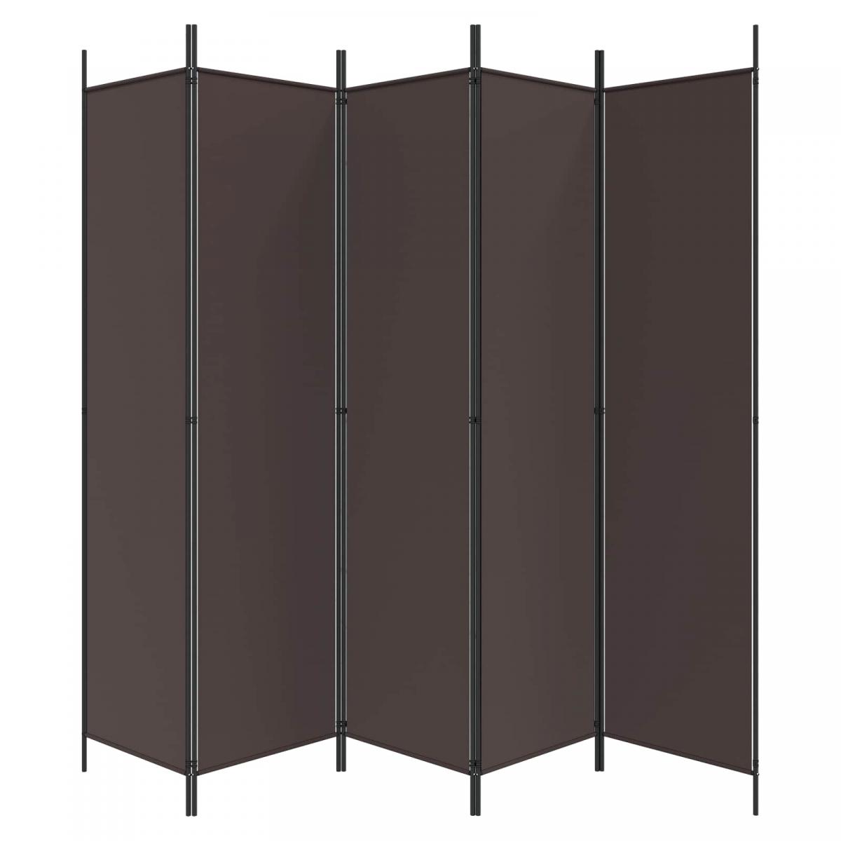Biombo divisor de 6 paneles de tela gris antracita 240x220 cm