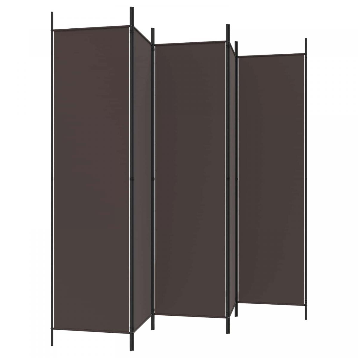 Biombo divisor de 6 paneles de tela gris antracita 240x220 cm