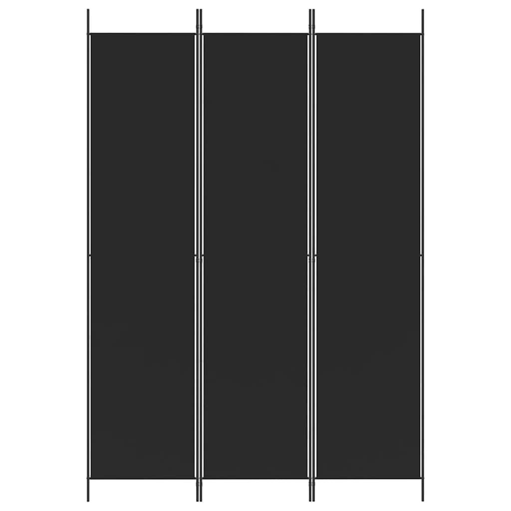 Biombo divisor de 3 paneles de tela gris antracita 120x220 cm