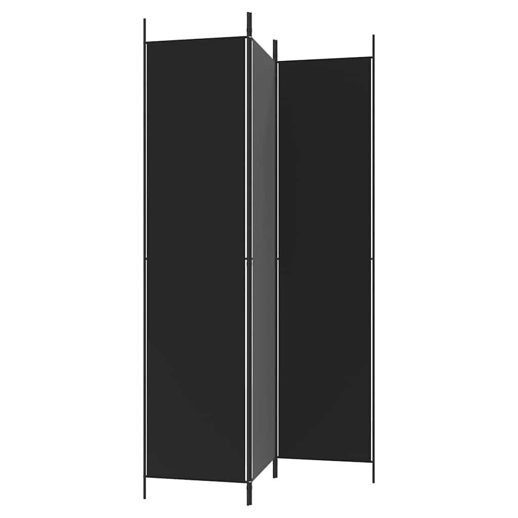 Biombo divisor de 3 paneles de tela gris antracita 120x220 cm