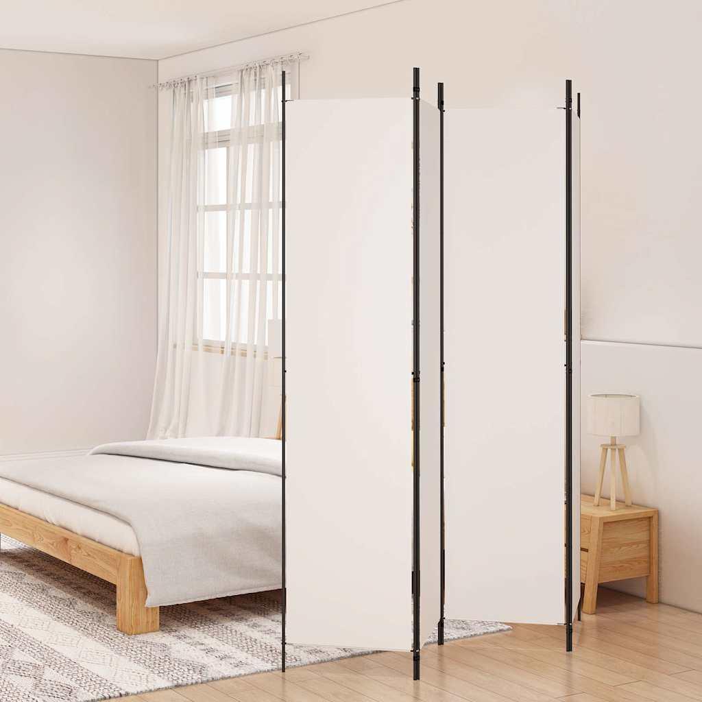 Biombo divisor de 4 paneles de tela gris antracita 200x220 cm