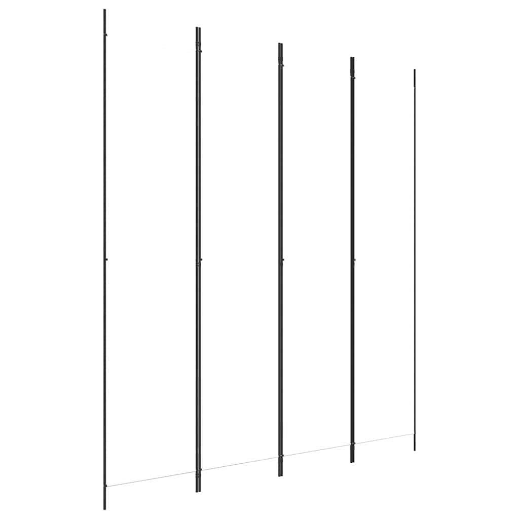 Biombo divisor de 4 paneles de tela gris antracita 200x220 cm