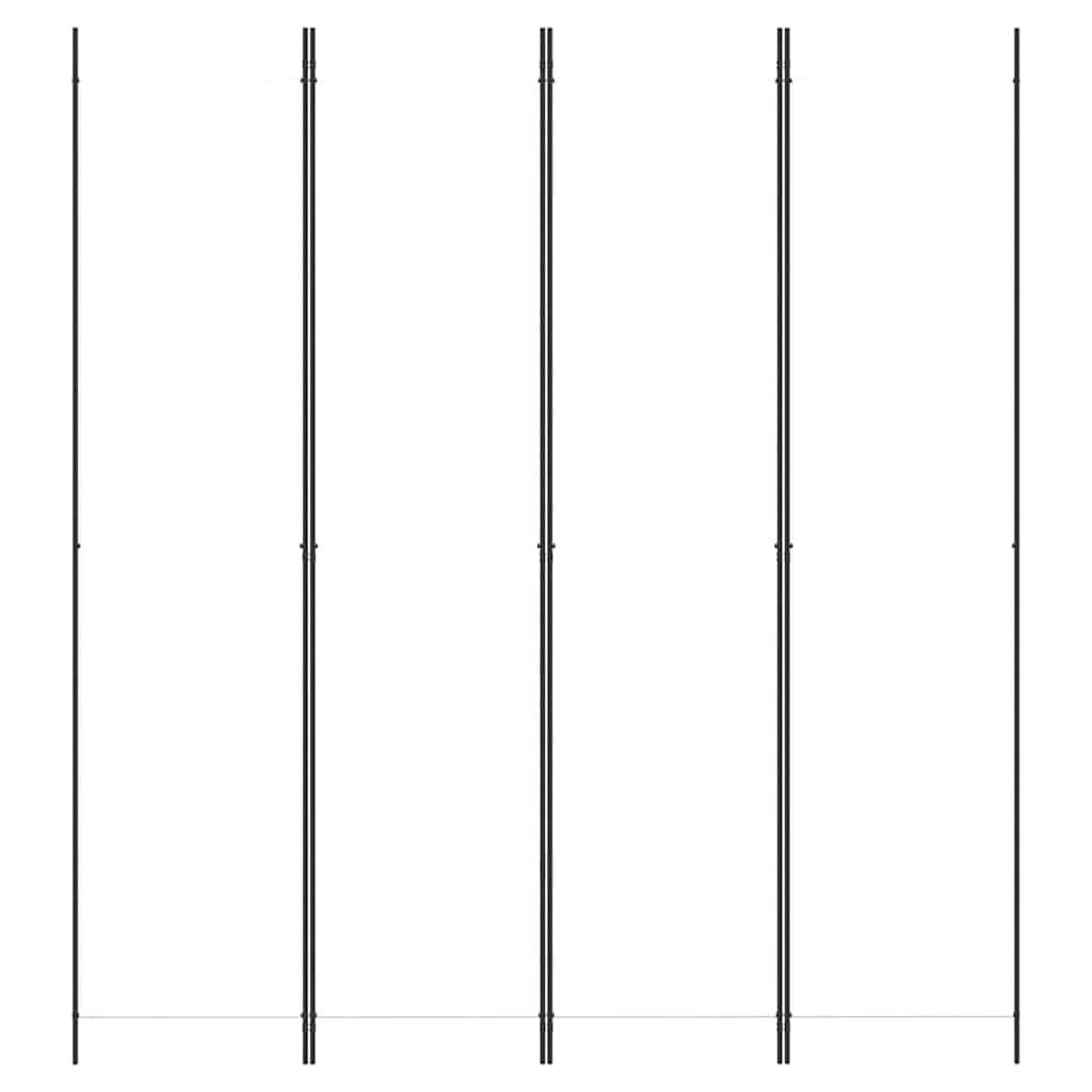 Biombo divisor de 4 paneles de tela gris antracita 200x220 cm