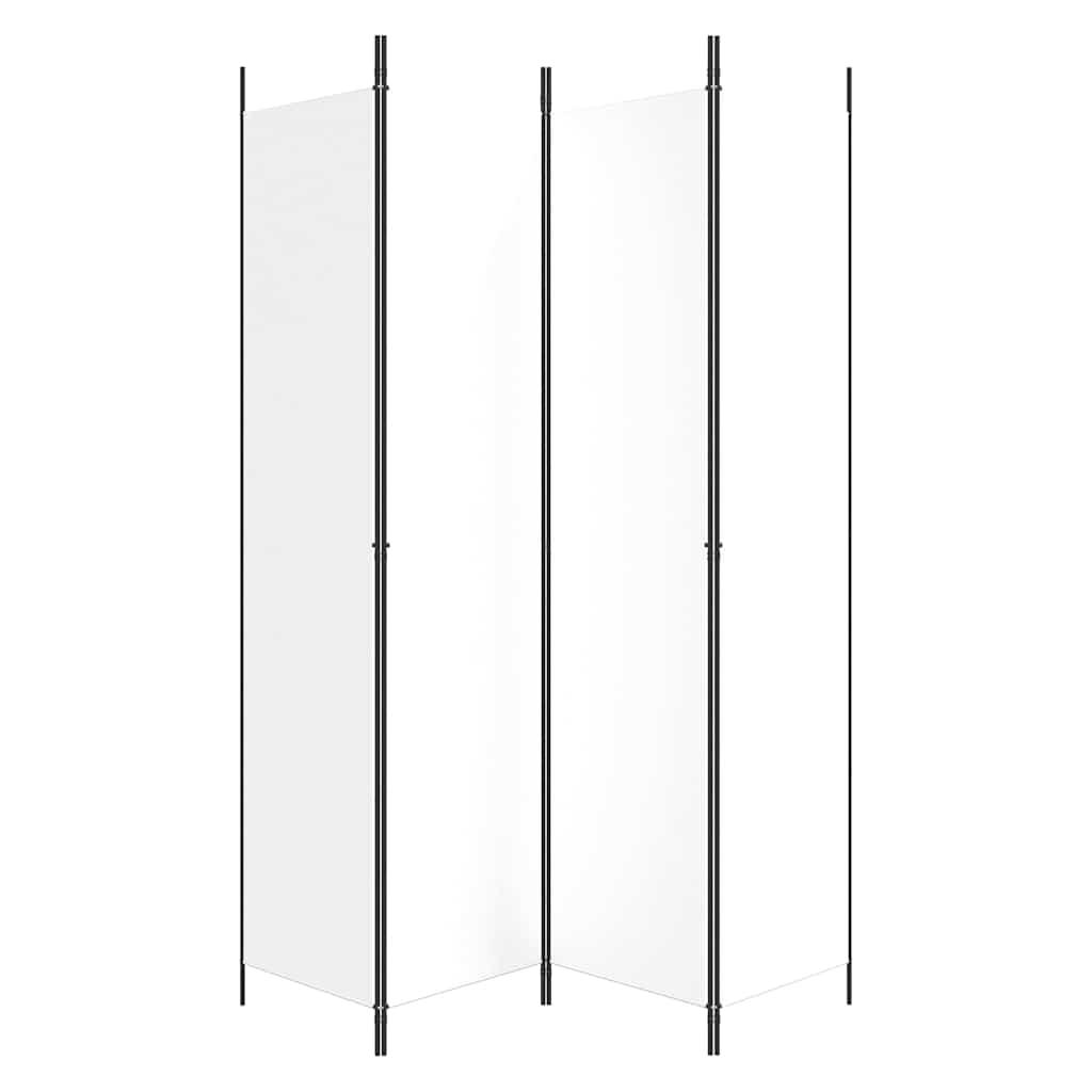 Biombo divisor de 4 paneles de tela gris antracita 200x220 cm