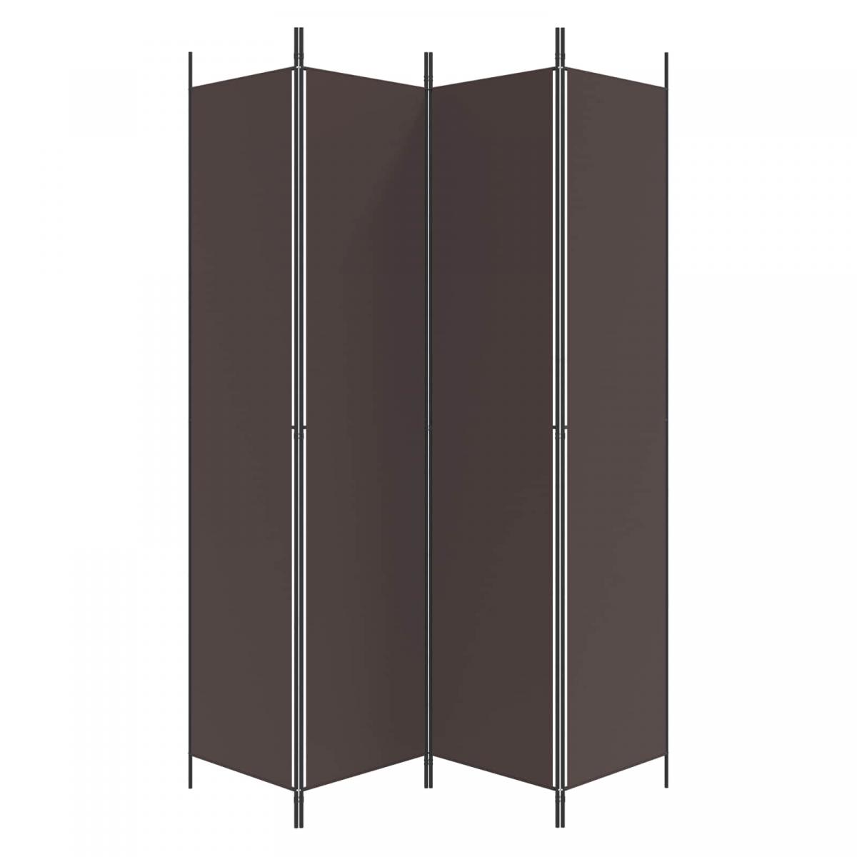 Biombo divisor de 4 paneles de tela gris antracita 200x220 cm