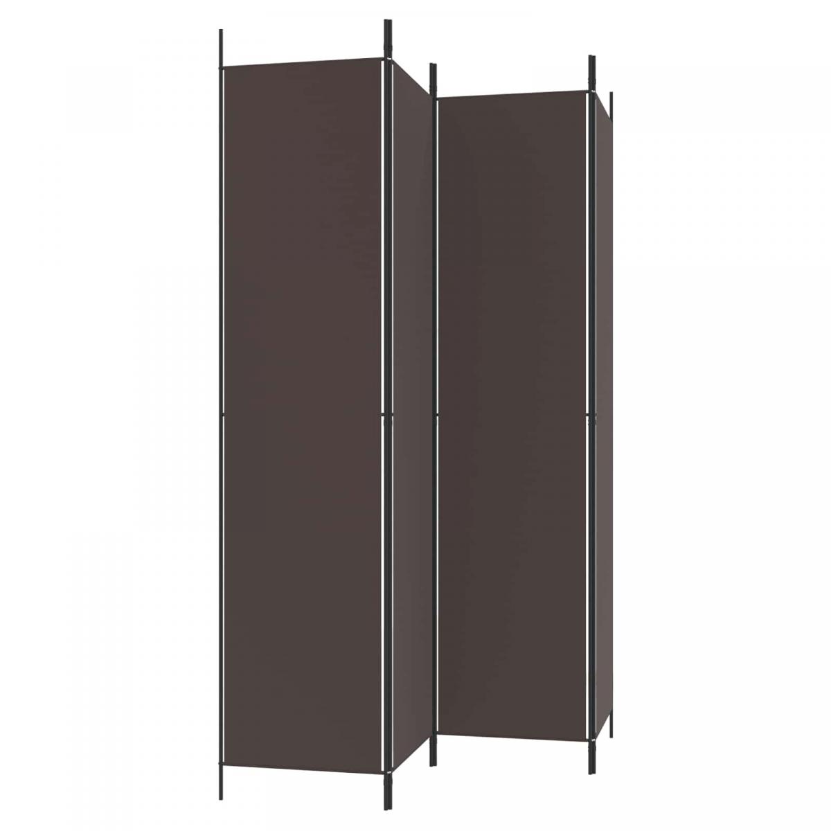 Biombo divisor de 4 paneles de tela gris antracita 200x220 cm