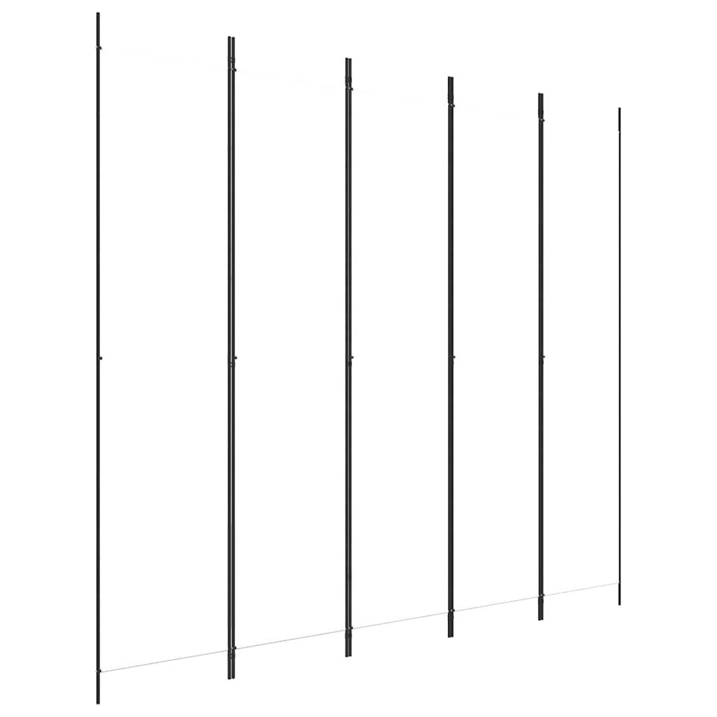 Biombo divisor de 5 paneles de tela gris antracita 200x220 cm