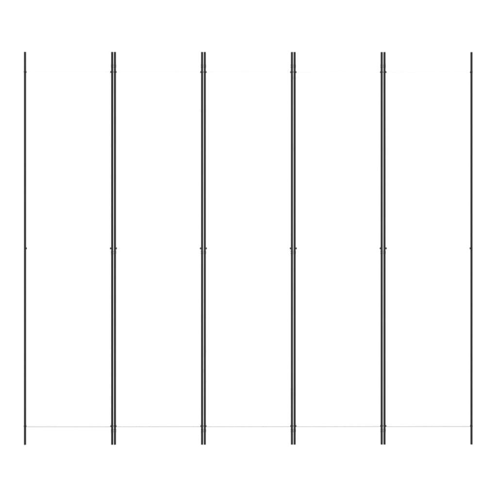 Biombo divisor de 5 paneles de tela gris antracita 200x220 cm