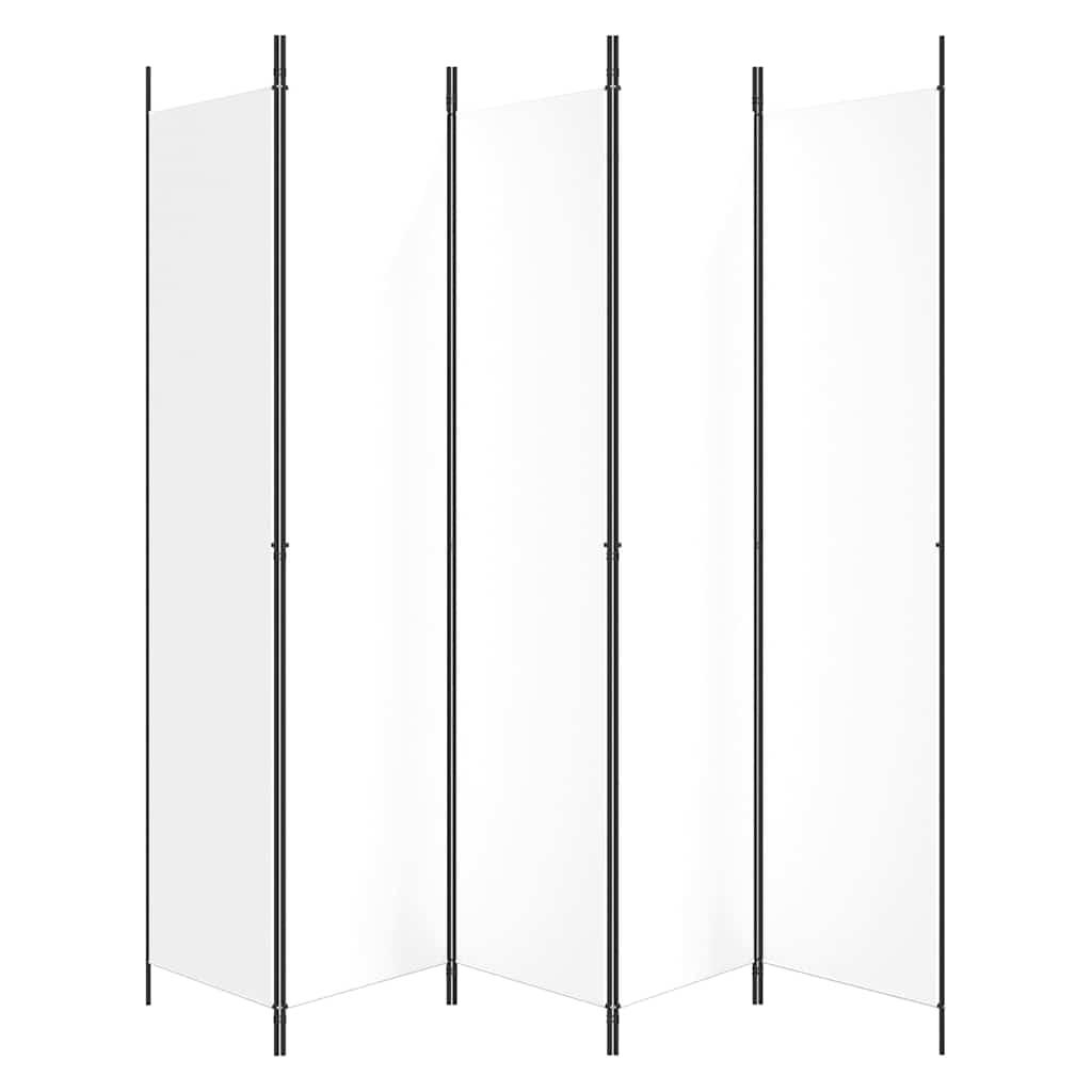 Biombo divisor de 5 paneles de tela gris antracita 200x220 cm