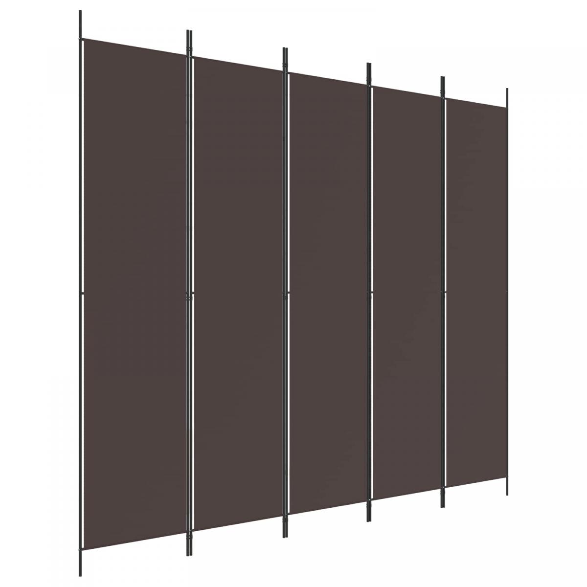 Biombo divisor de 5 paneles de tela gris antracita 200x220 cm