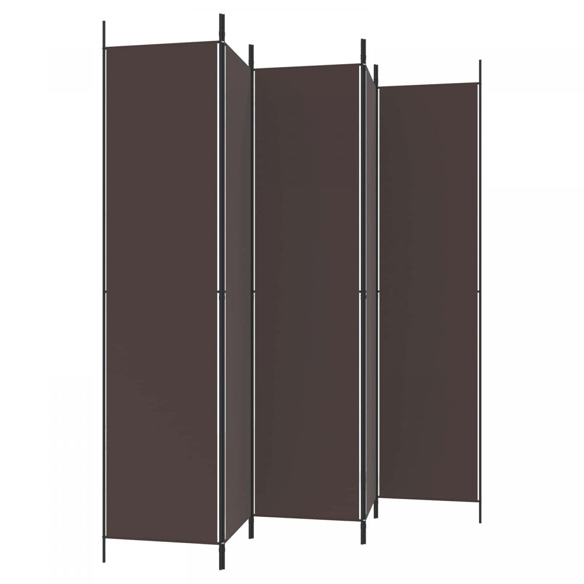 Biombo divisor de 5 paneles de tela gris antracita 200x220 cm