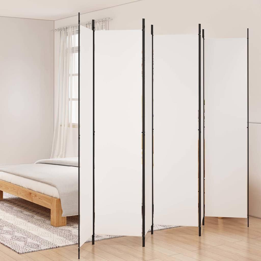 Biombo divisor de 6 paneles de tela gris antracita 240x200 cm
