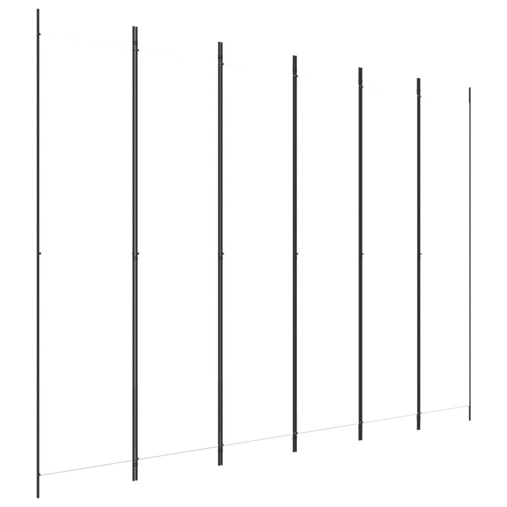 Biombo divisor de 6 paneles de tela gris antracita 240x200 cm