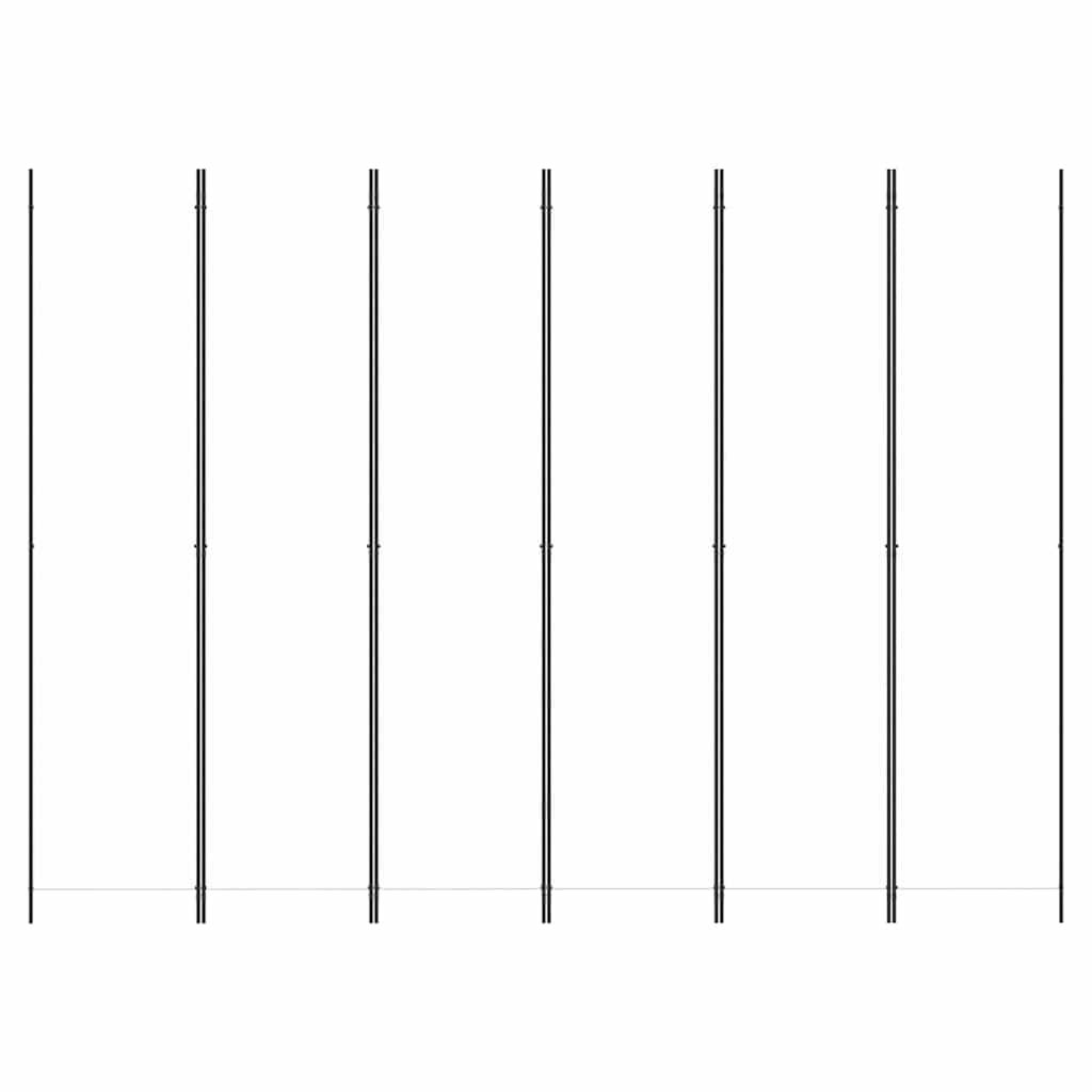 Biombo divisor de 6 paneles de tela gris antracita 240x200 cm