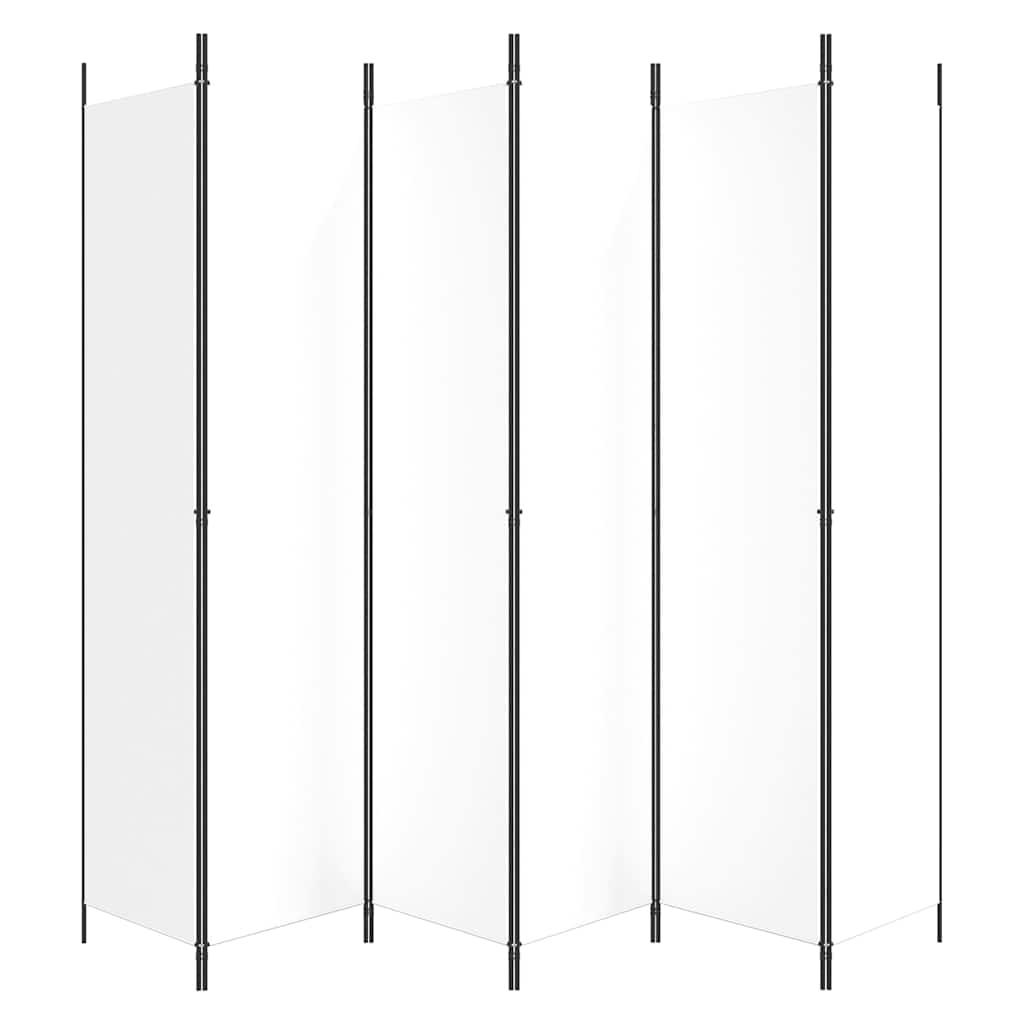 Biombo divisor de 6 paneles de tela gris antracita 240x200 cm